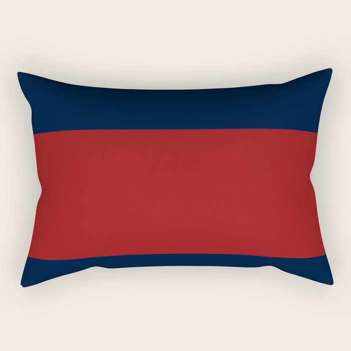 Navy Bold Red Stripe Rectangular Pillow Gallery Image 1