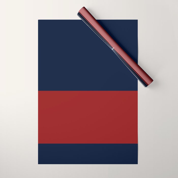 Navy Bold Red Stripe Wrapping Paper Gallery Image 1