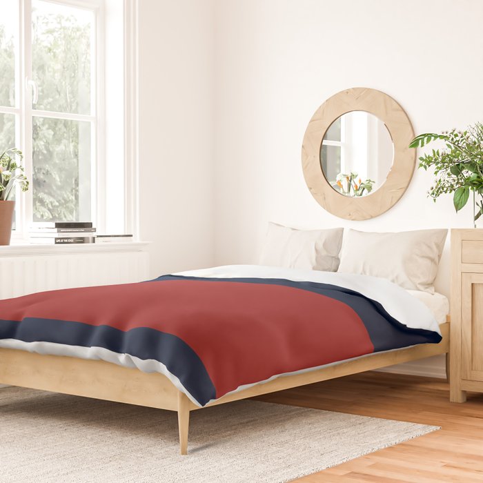 Navy Bold Red Stripe Duvet Cover Gallery Image 2