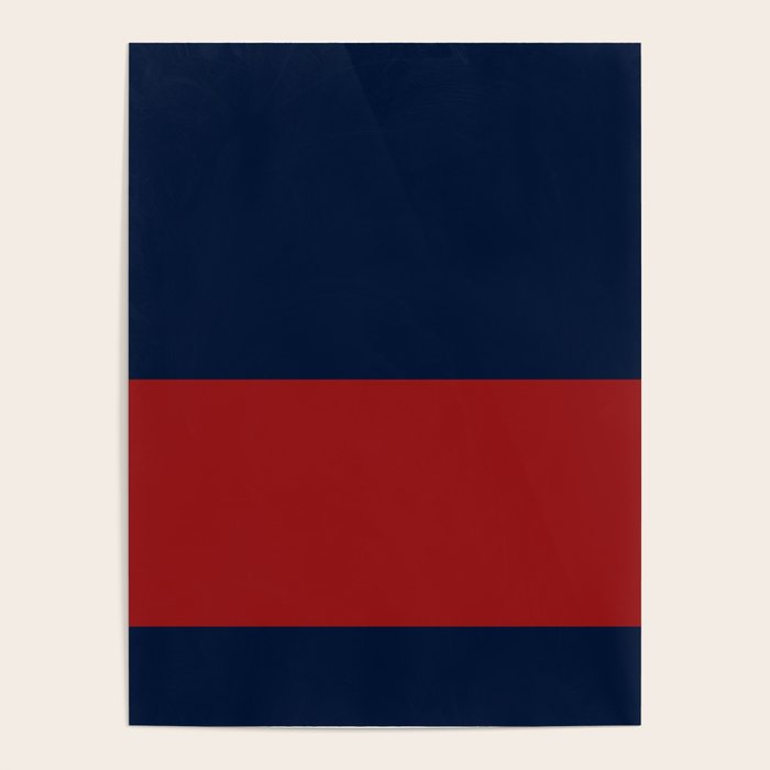 Navy Bold Red Stripe Poster Gallery Image 1