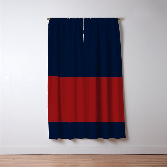 Navy Bold Red Stripe Window Curtain Gallery Image 3