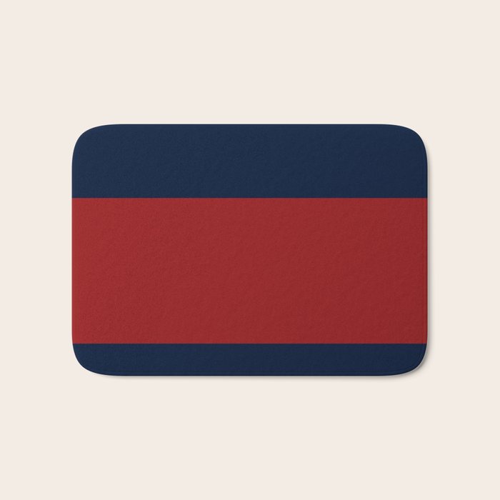 Navy Bold Red Stripe Bath Mat Gallery Image 1