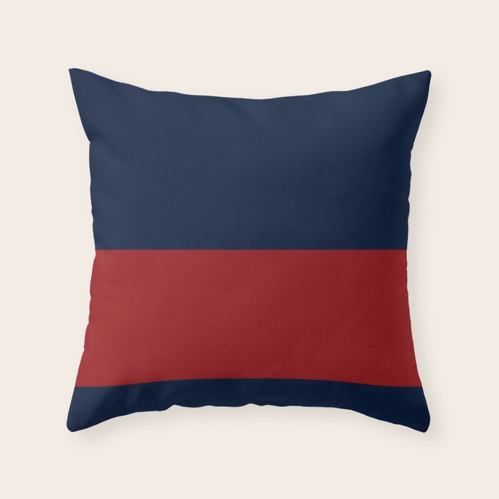 Navy Bold Red Stripe Throw Pillow Gallery Image 6