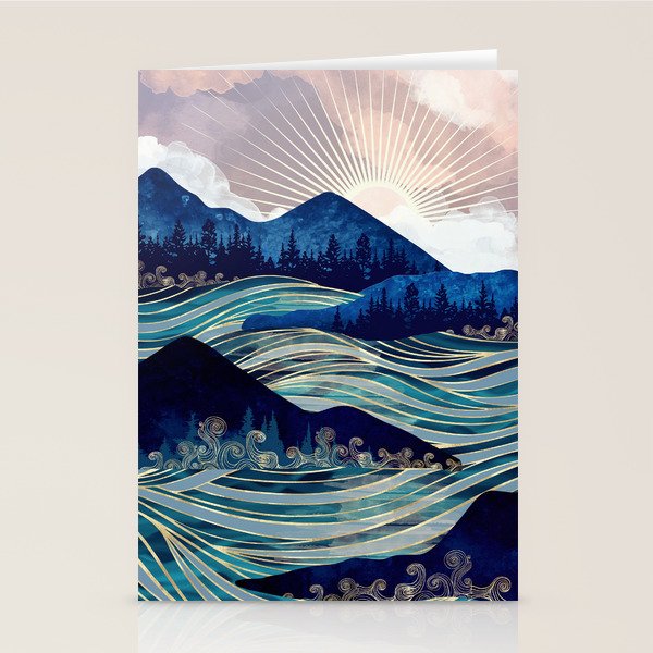 Ocean Sunrise Stationery Card Gallery Image 1