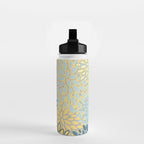Floral Print, Yellow, Gray, Blue, Teal Water Bottle Gallery Image 2