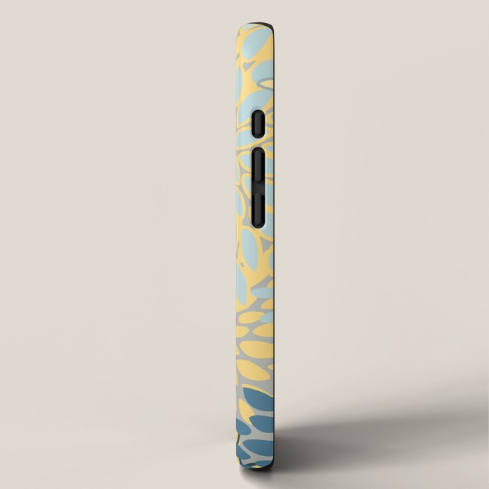 Floral Print, Yellow, Gray, Blue, Teal iPhone Case Gallery Image 2