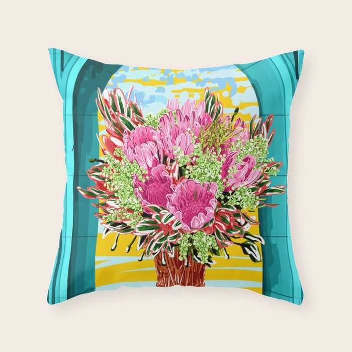 The Good Vibes Flower Pot Throw Pillow Gallery Image 6