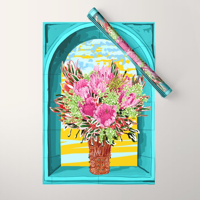 The Good Vibes Flower Pot Wrapping Paper Gallery Image 1