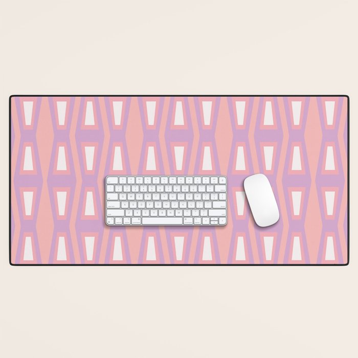 Pink Asymetrical Geometric Desk Mat Gallery Image 1