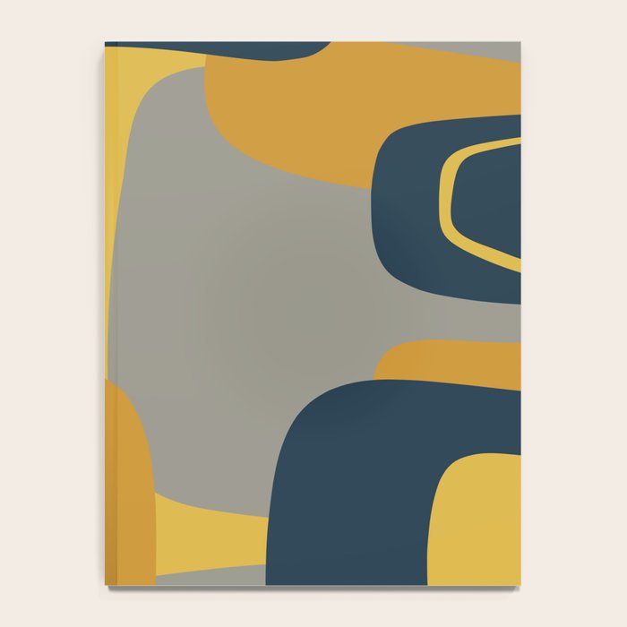 Midcentury Modern Abstract 2 in Mustard, Navy Blue, and Gray Notebook Gallery Image 4