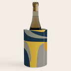 Midcentury Modern Abstract 2 in Mustard, Navy Blue, and Gray Wine Chiller Gallery Image 1