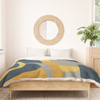 Midcentury Modern Abstract 2 in Mustard, Navy Blue, and Gray Duvet Cover Gallery Image 3