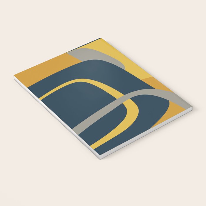 Midcentury Modern Abstract 2 in Mustard, Navy Blue, and Gray Notebook Gallery Image 3
