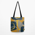 Midcentury Modern Abstract 2 in Mustard, Navy Blue, and Gray Tote Bag Gallery Image 2