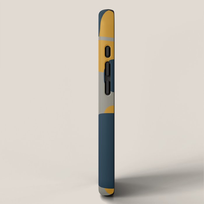 Midcentury Modern Abstract 2 in Mustard, Navy Blue, and Gray iPhone Case Gallery Image 2