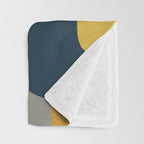 Midcentury Modern Abstract 2 in Mustard, Navy Blue, and Gray Throw Blanket Gallery Image 3