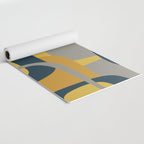 Midcentury Modern Abstract 2 in Mustard, Navy Blue, and Gray Yoga Mat Gallery Image 2