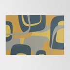 Midcentury Modern Abstract 2 in Mustard, Navy Blue, and Gray Rug Gallery Image 2