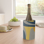 Midcentury Modern Abstract 2 in Mustard, Navy Blue, and Gray Wine Chiller Gallery Image 4