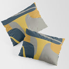 Midcentury Modern Abstract 2 in Mustard, Navy Blue, and Gray Pillow Sham Gallery Image 3