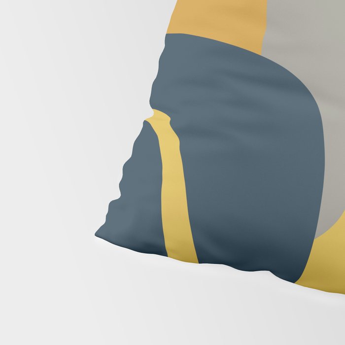 Midcentury Modern Abstract 2 in Mustard, Navy Blue, and Gray Pillow Sham Gallery Image 4