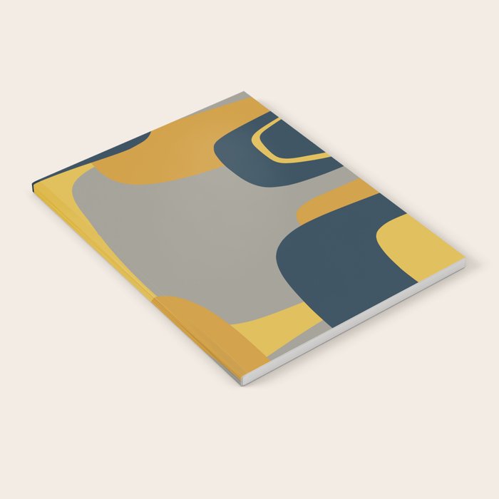 Midcentury Modern Abstract 2 in Mustard, Navy Blue, and Gray Notebook Gallery Image 2