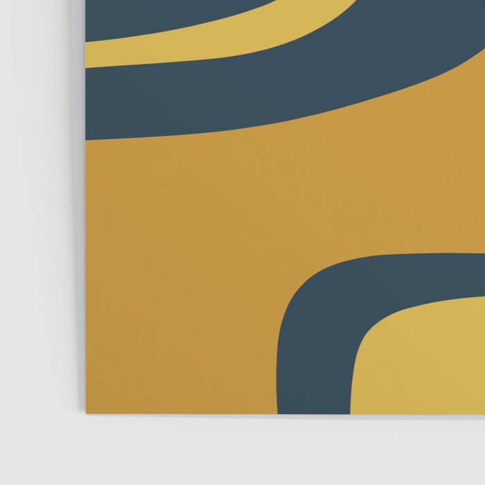 Midcentury Modern Abstract 2 in Mustard, Navy Blue, and Gray Poster Gallery Image 3