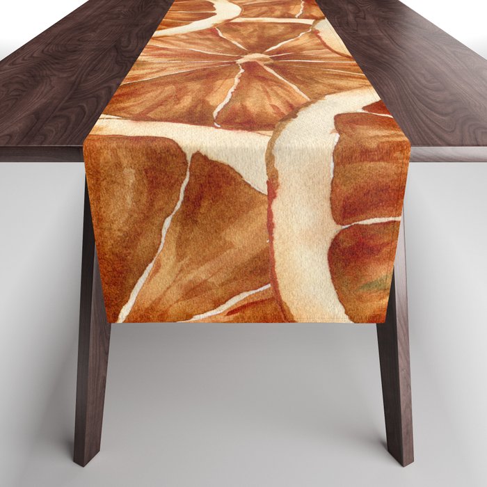 Watercolor, Festive Oranges Table Runner Gallery Image 1