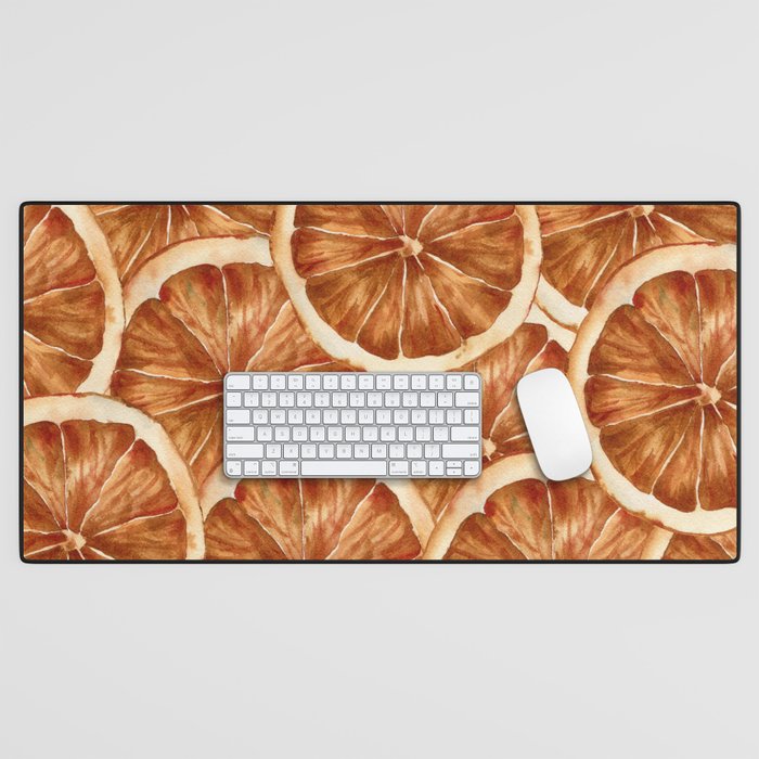 Watercolor, Festive Oranges Desk Mat Gallery Image 1