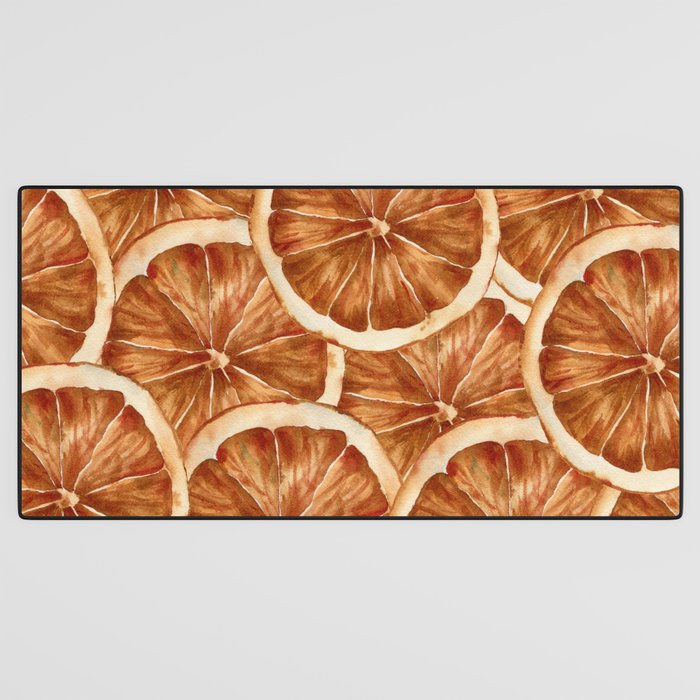 Watercolor, Festive Oranges Desk Mat Gallery Image 3