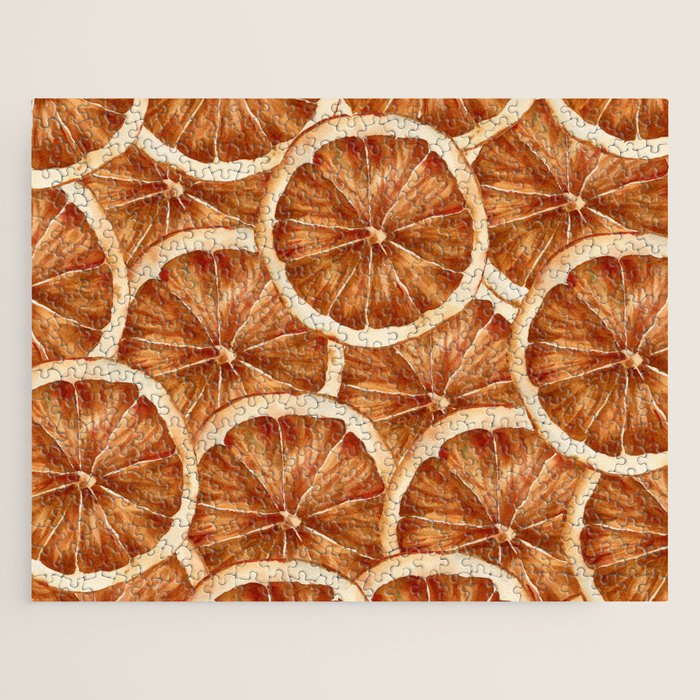 Watercolor, Festive Oranges Jigsaw Puzzle Gallery Image 1