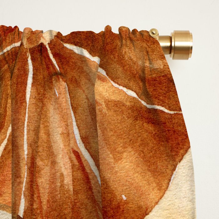 Watercolor, Festive Oranges Window Curtain Gallery Image 2