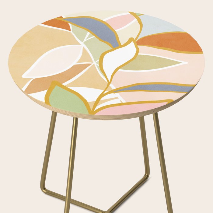 Closer to Nature Nº1 - Pastel line-art Side Table Gallery Image 2