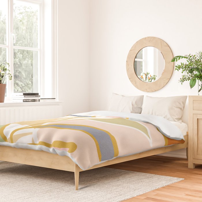 Closer to Nature Nº1 - Pastel line-art Duvet Cover Gallery Image 2