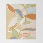 Closer to Nature Nº1 - Pastel line-art Throw Blanket Gallery Image 2