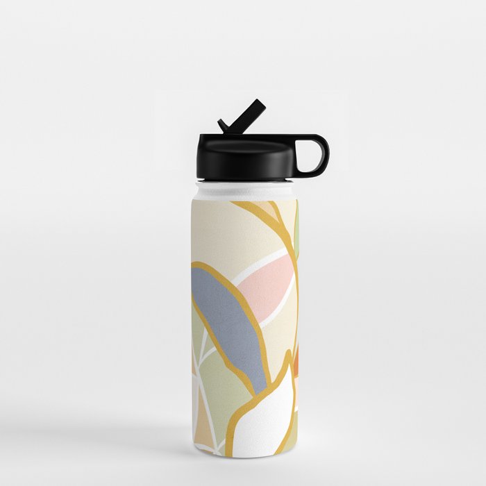 Closer to Nature Nº1 - Pastel line-art Water Bottle Gallery Image 1