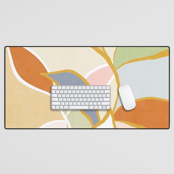 Closer to Nature Nº1 - Pastel line-art Desk Mat Gallery Image 1