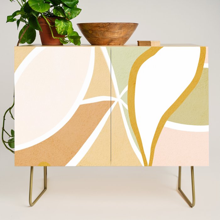 Closer to Nature Nº1 - Pastel line-art Credenza Gallery Image 1