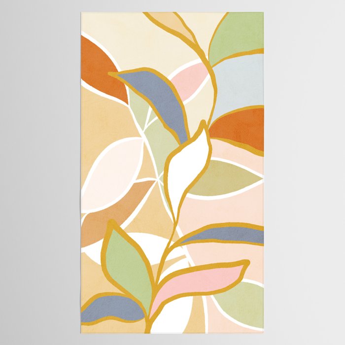 Closer to Nature Nº1 - Pastel line-art Tablecloth Gallery Image 2