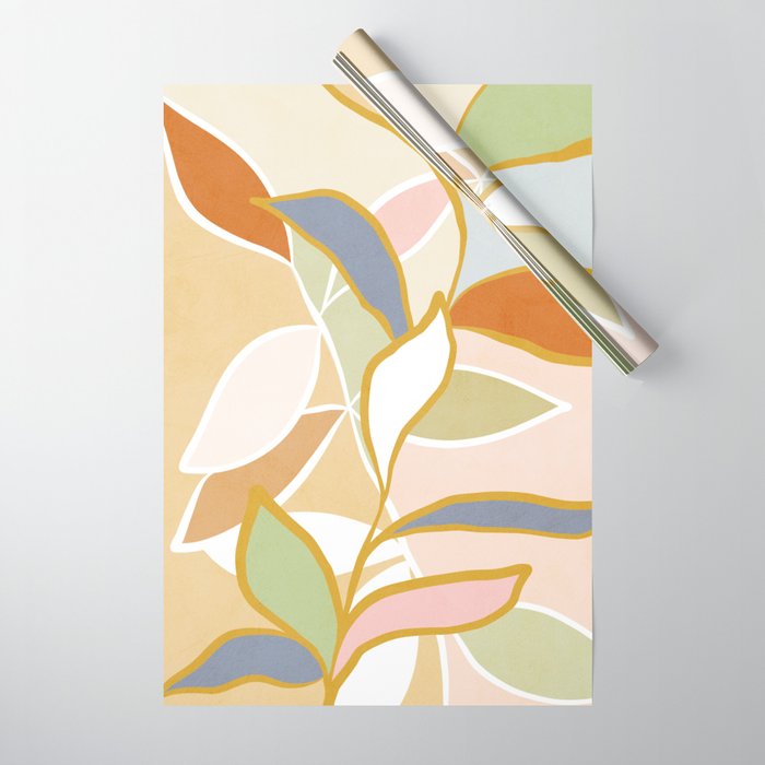 Closer to Nature Nº1 - Pastel line-art Wrapping Paper Gallery Image 1