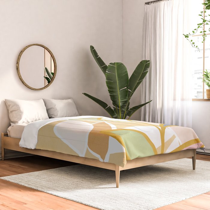 Closer to Nature Nº1 - Pastel line-art Comforter Gallery Image 2