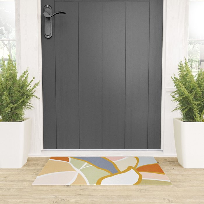 Closer to Nature Nº1 - Pastel line-art Welcome Mat Gallery Image 3