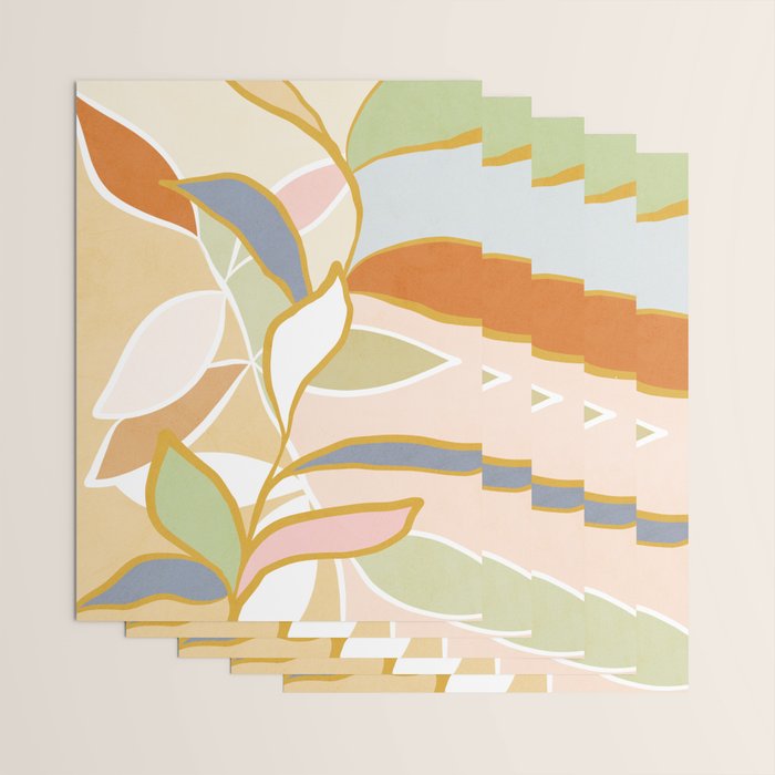 Closer to Nature Nº1 - Pastel line-art Wrapping Paper Gallery Image 3