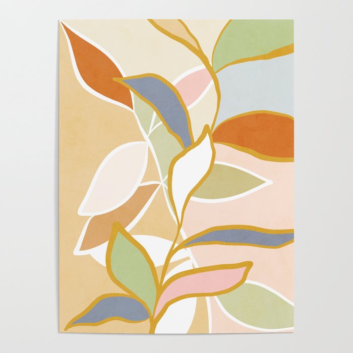 Closer to Nature Nº1 - Pastel line-art Poster Gallery Image 4