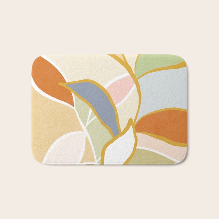 Closer to Nature Nº1 - Pastel line-art Bath Mat Gallery Image 1