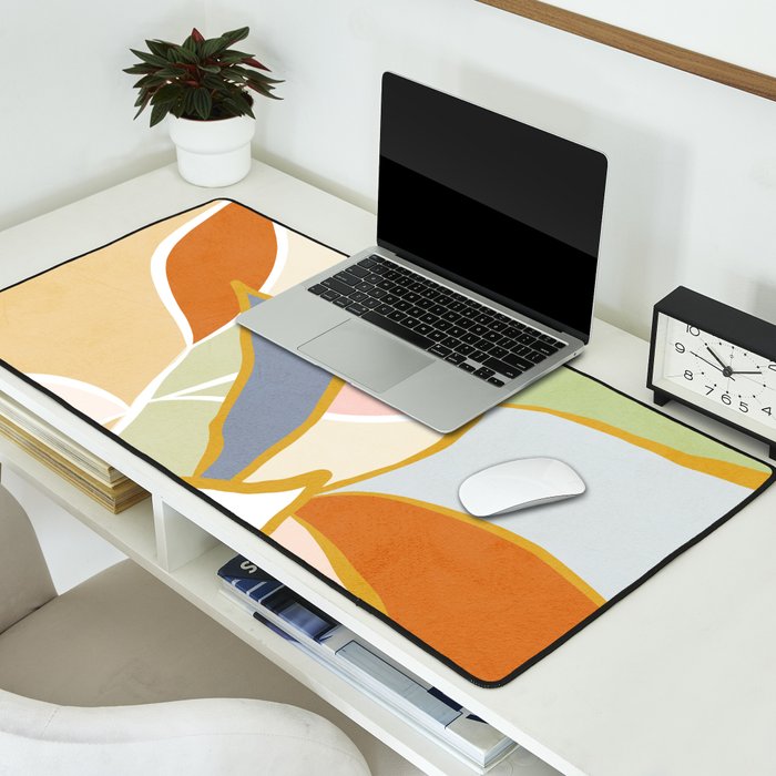 Closer to Nature Nº1 - Pastel line-art Desk Mat Gallery Image 2