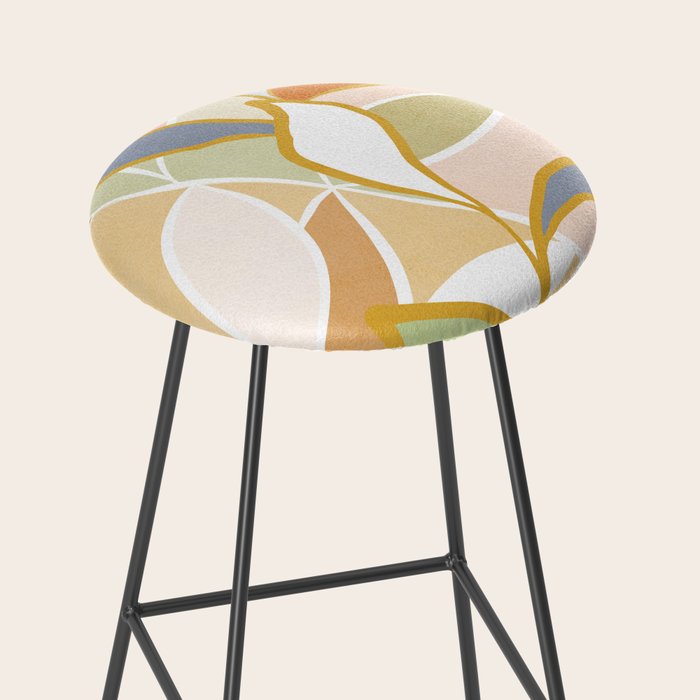 Closer to Nature Nº1 - Pastel line-art Stool Gallery Image 2