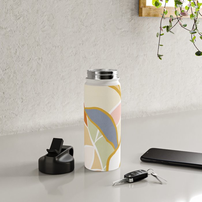 Closer to Nature Nº1 - Pastel line-art Water Bottle Gallery Image 4
