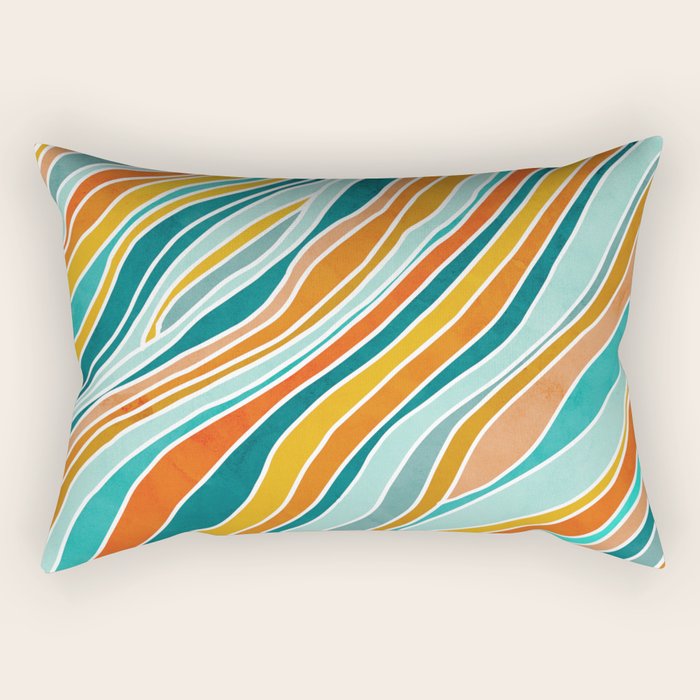 Colorful Summer Stripes Rectangular Pillow Gallery Image 2