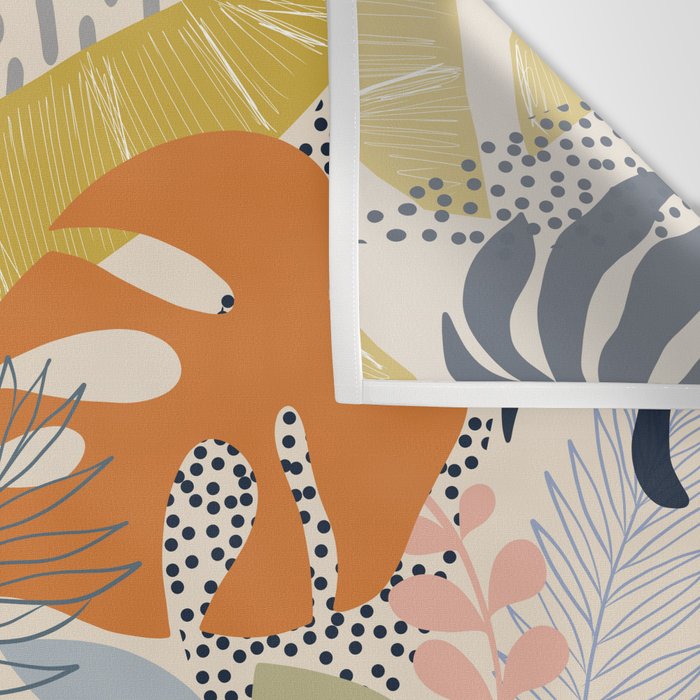 Tropical Foliage Pattern 1 - Retro Boho Wall Tapestry Gallery Image 3